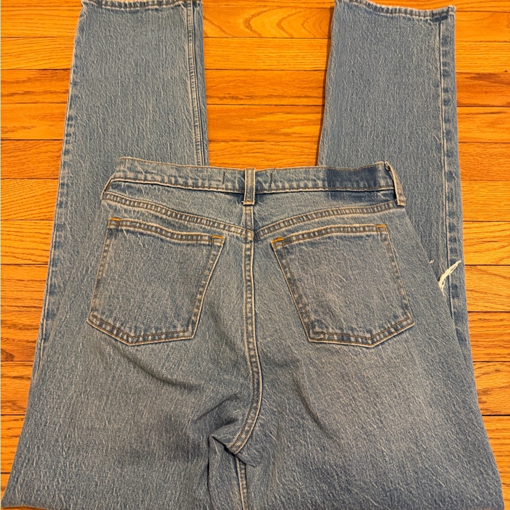 Abercrombie Curve Love 90s Straight Jeans 26L Distressed Mid Rise - Picture 7 of 8